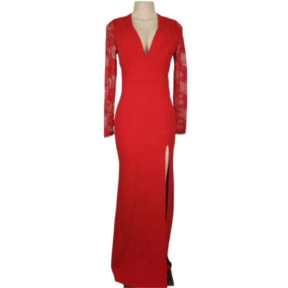 Fashion Nova women's red long gown size M - Picture 1 of 3